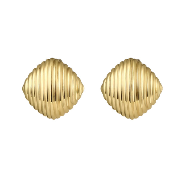 Burren jewellery 18k gold plated Stressed Perfection button dome earrings