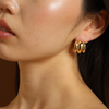 Burren jewellery 18k gold plated Three Times a Charm statement dome earrings model 2