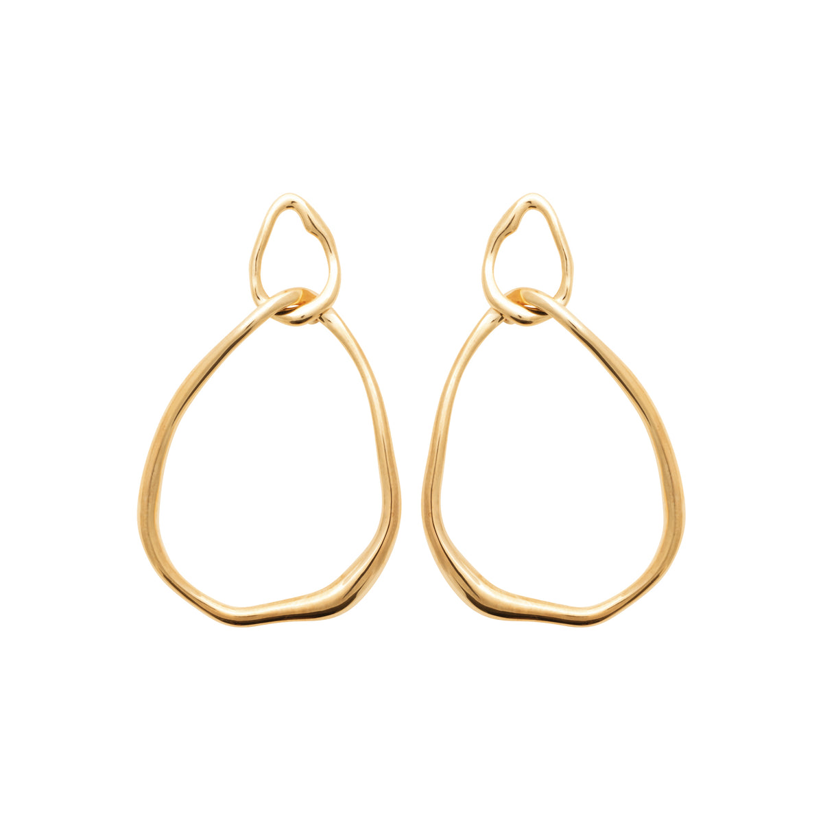 Burren jewellery 18k gold plated abstract reasoning statement textured large hoop earrings