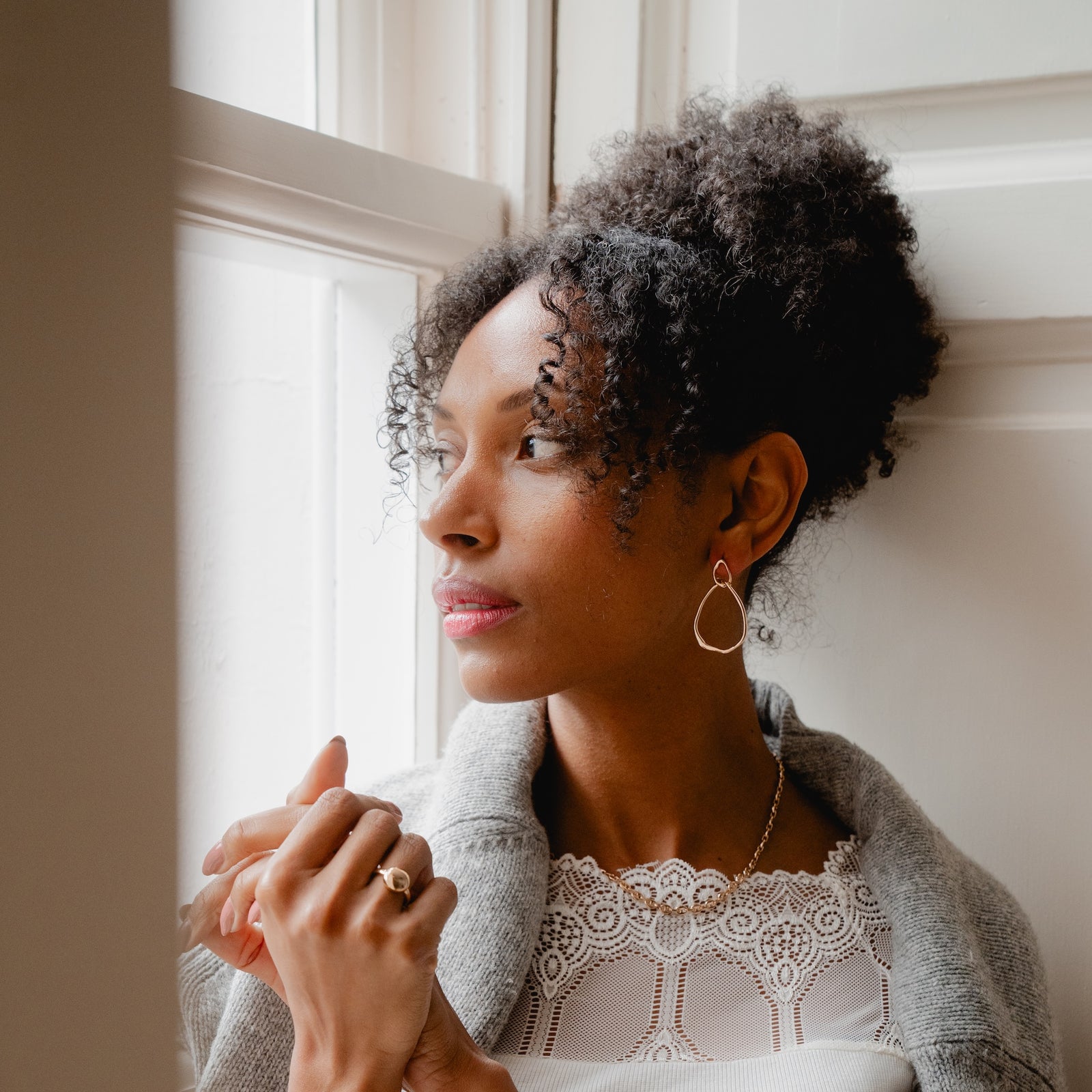 Burren jewellery 18k gold plated abstract reasoning statement textured large hoop earrings