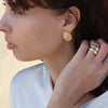 Burren jewellery 18k gold plated angelic statement dome chunky ring model