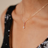 Burren jewellery 18k gold plated attraction necklace model angle