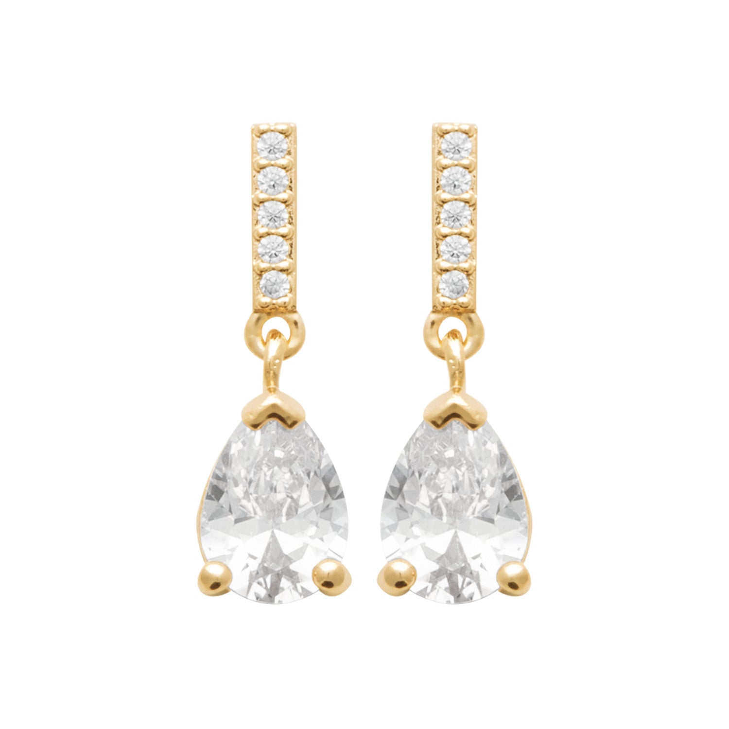 Burren jewellery 18k gold plated attraction stud drop earrings