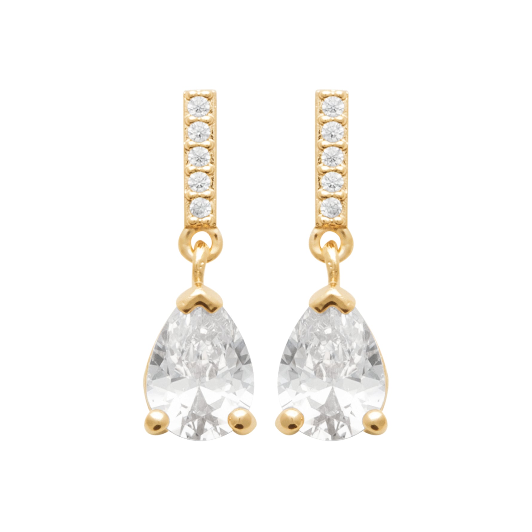 Burren jewellery 18k gold plated attraction stud drop earrings