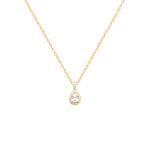 Burren jewellery 18k gold plated blue jeans cz pendant chain