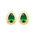 Burren jewellery 18k gold plated blue jeans emerald coloured earring