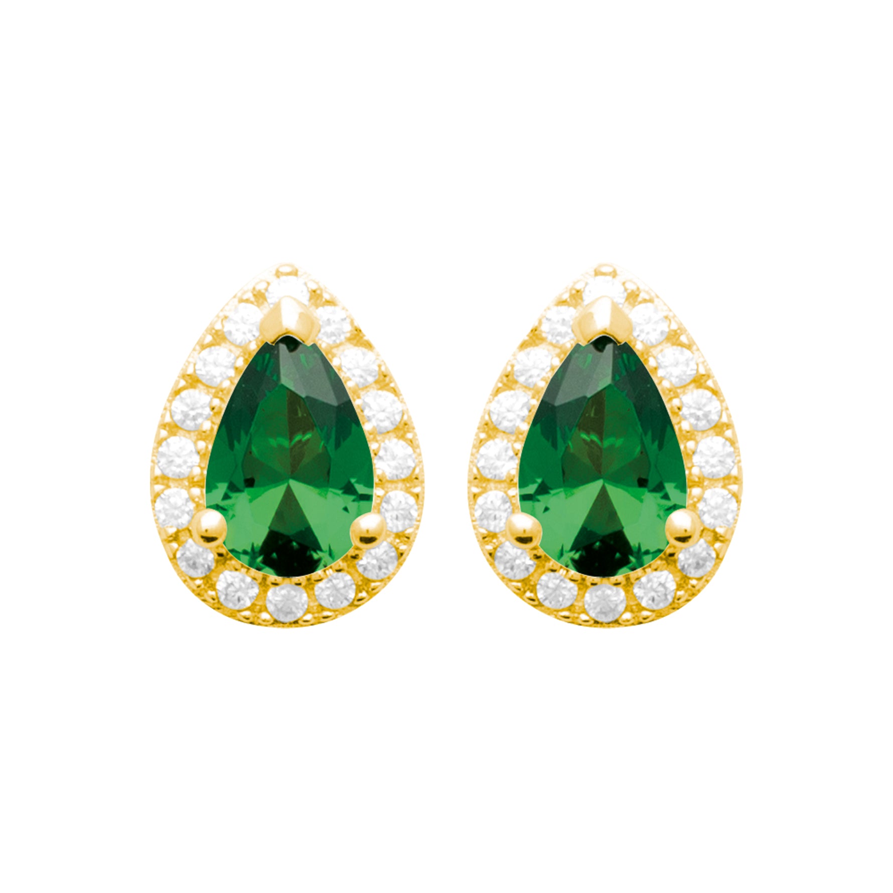 Burren jewellery 18k gold plated blue jeans emerald coloured earring