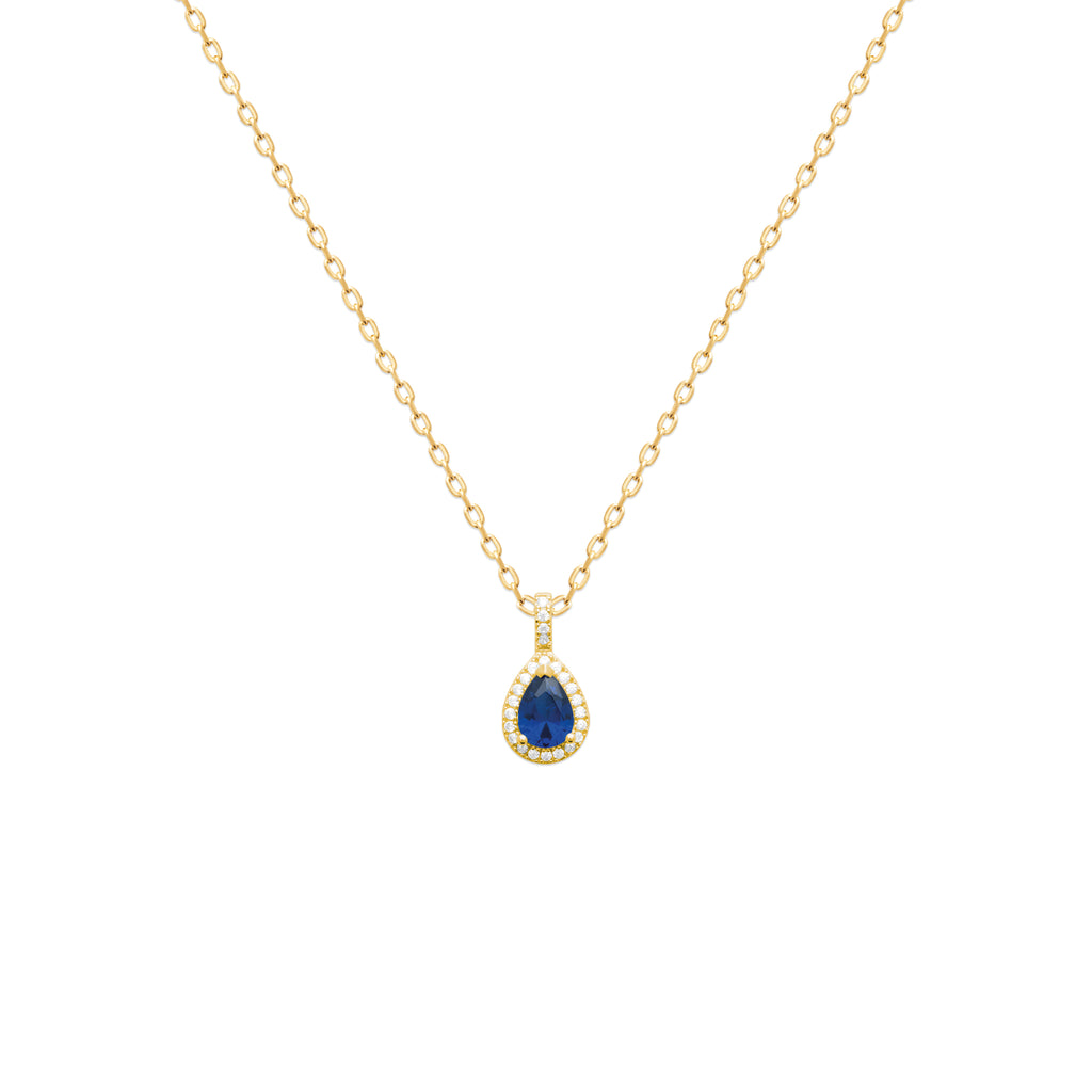 Burren jewellery 18k gold plated blue jeans pendant