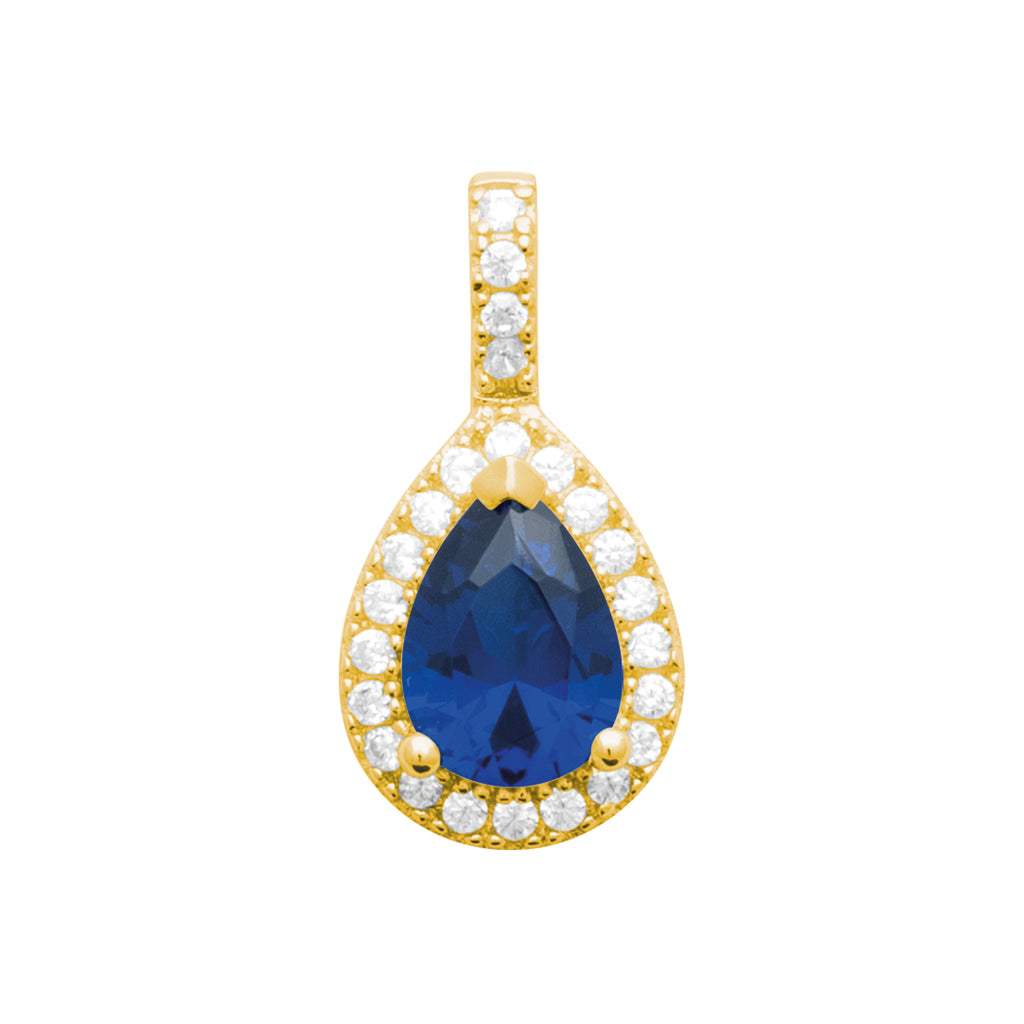 Burren jewellery 18k gold plated blue jeans pendant