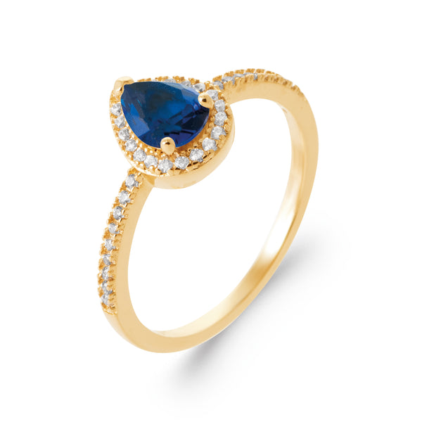 Burren jewellery 18k gold plated blue jeans ring