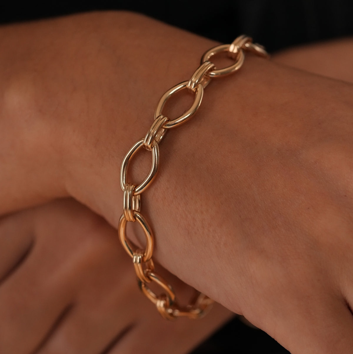 Burren jewellery 18k gold plated bracelet long looping links 