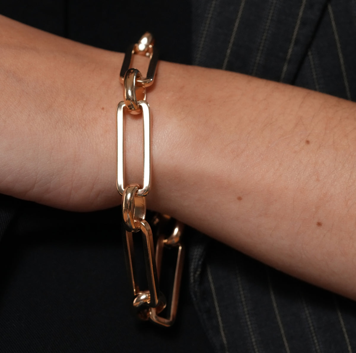 Burren jewellery 18k gold plated big loop chain with smaller loop bracelet 