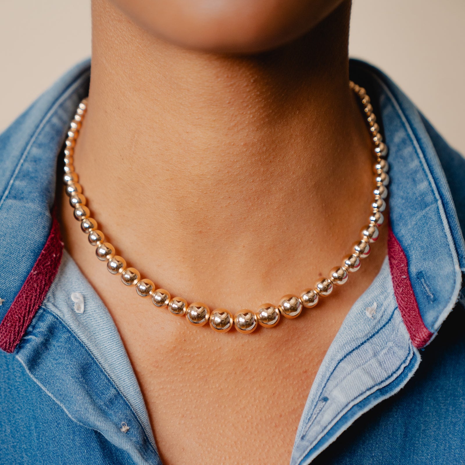 Burren jewellery 18k gold plated statement chunky necklace disco doll