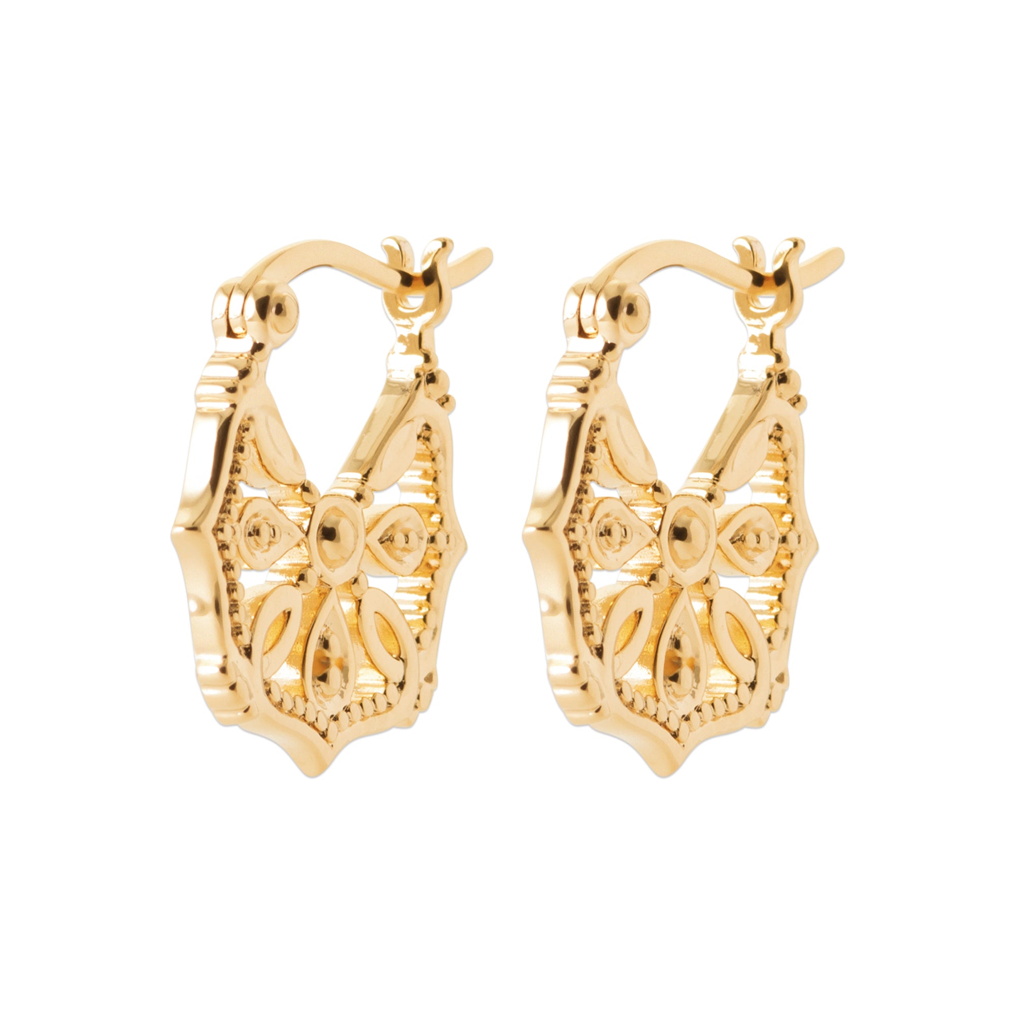 Burren jewellery 18k gold plated fortune cookie earring angle