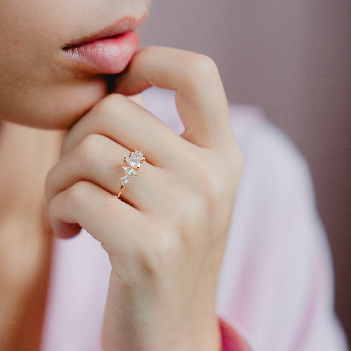 Burren jewellery 18k gold plated illusion ring model