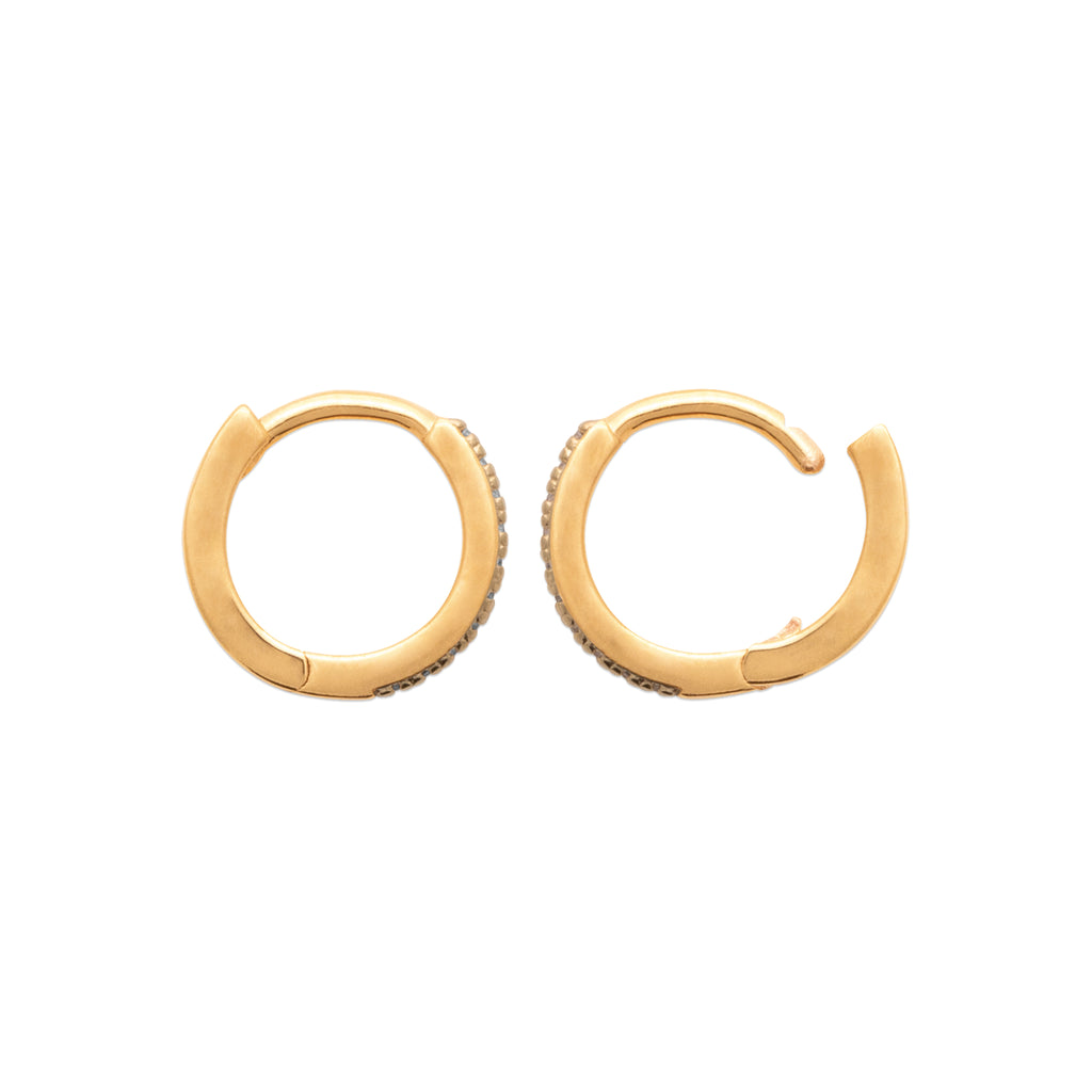 Burren jewellery 18k gold plated last train home small huggie hoop earrings alt