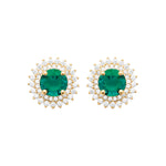 Burren jewellery 18k gold plated madelyn emerald colour earrings front