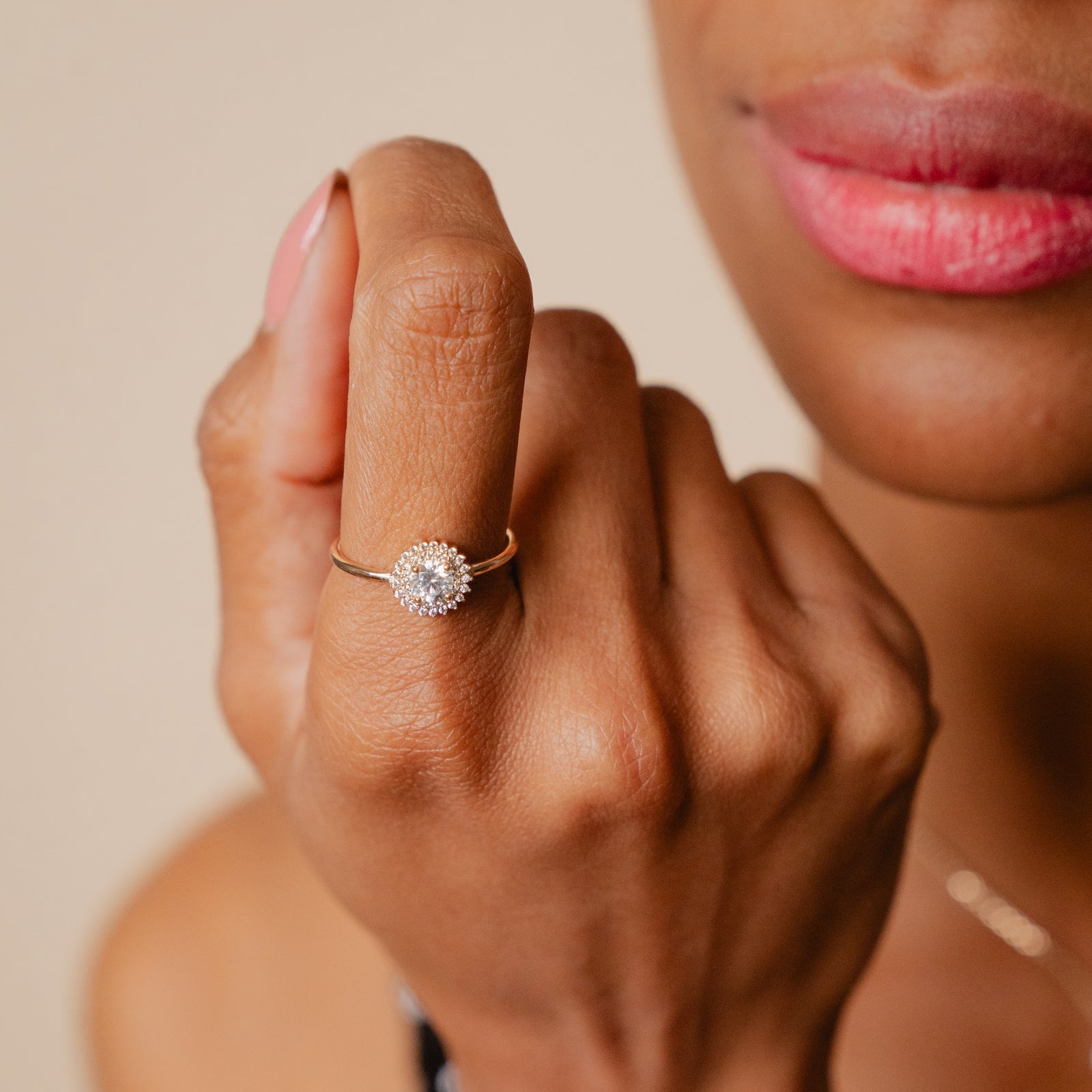 Burren jewellery 18k gold plated madelyn ring cz