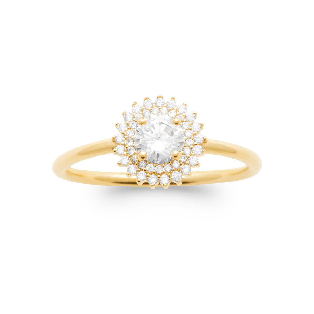 Burren jewellery 18k gold plated madelyn ring cz