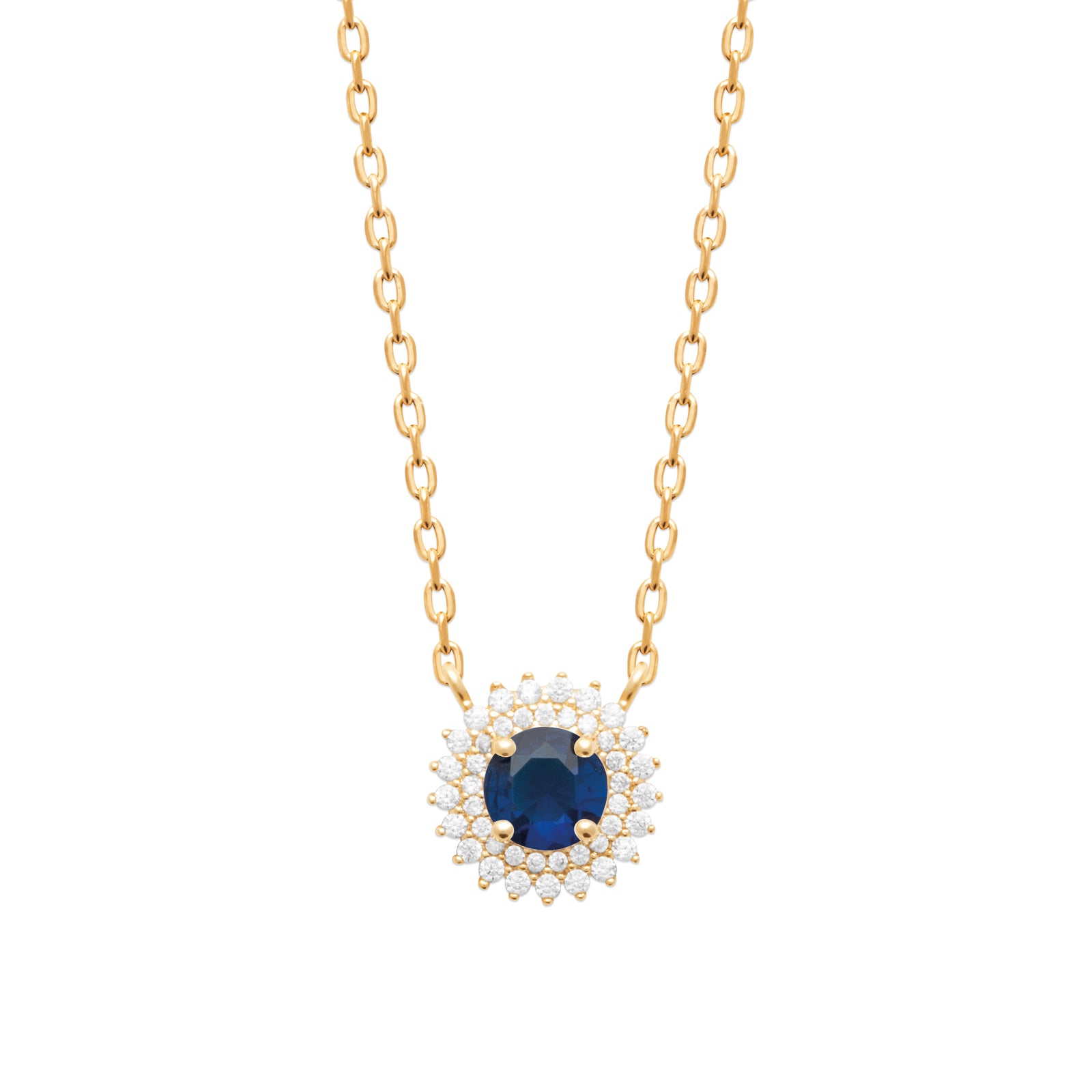 Burren jewellery 18k gold plated madelyn sapphire colour necklace