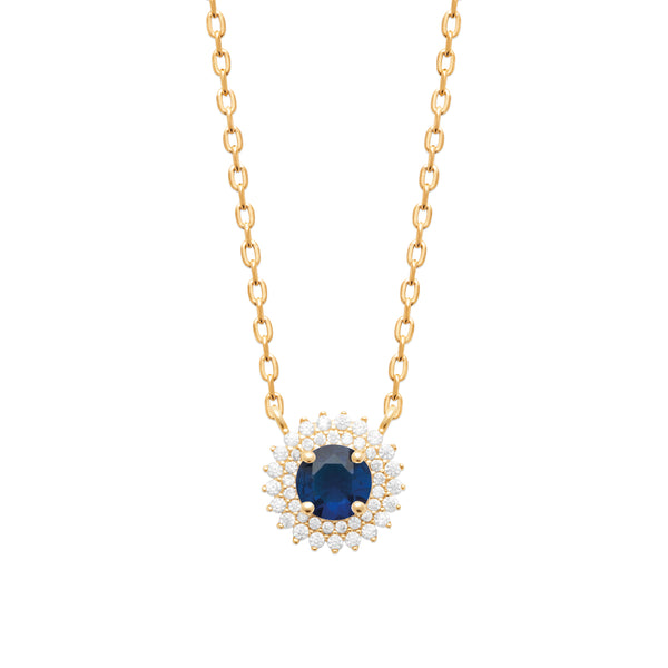 Burren jewellery 18k gold plated madelyn sapphire colour necklace