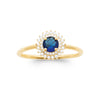 Burren jewellery 18k gold plated Madelyn sapphire colour ring top