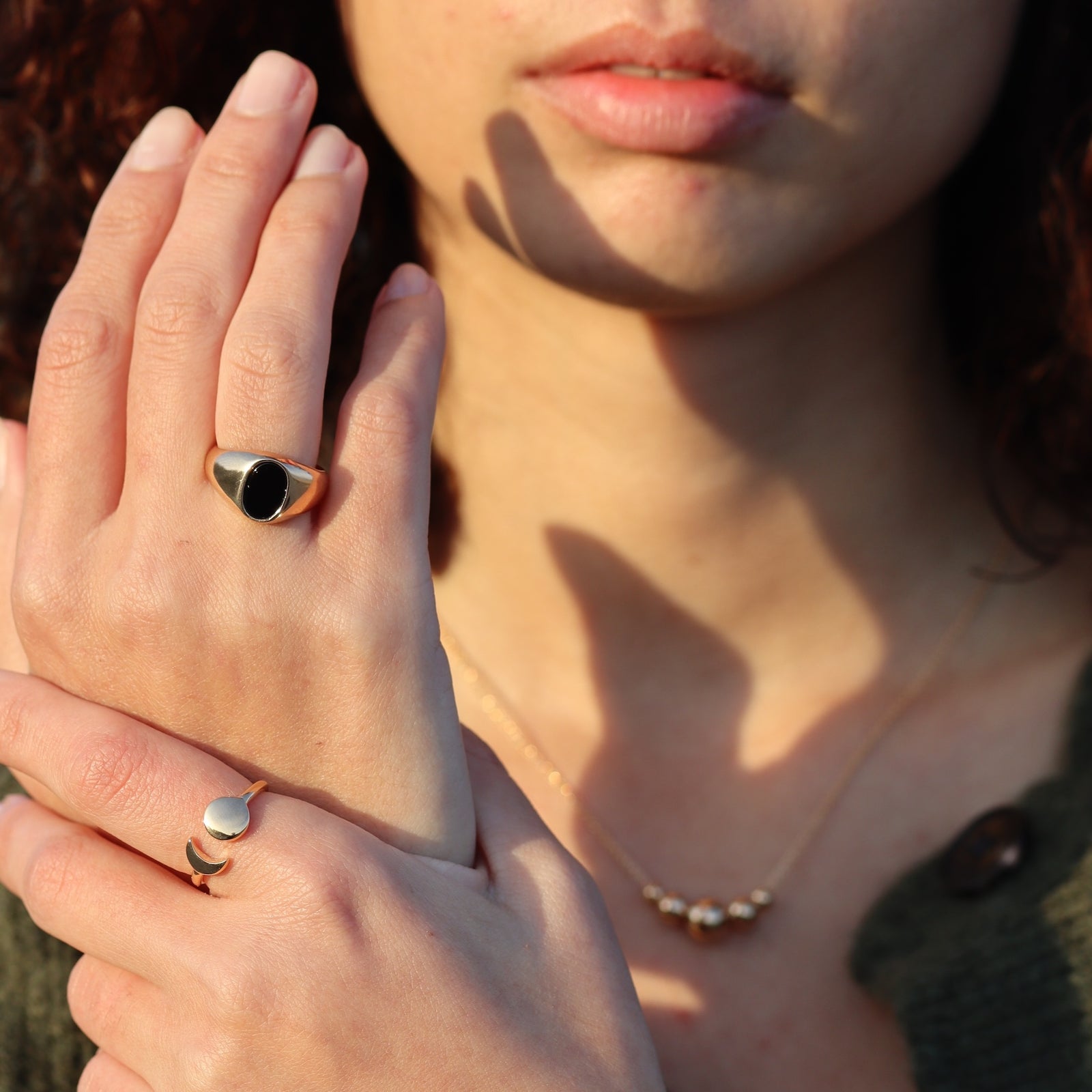 Burren jewellery 18k gold plate sun and moon ring