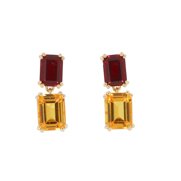 Burren jewellery 18k gold plated ruby rose earrings