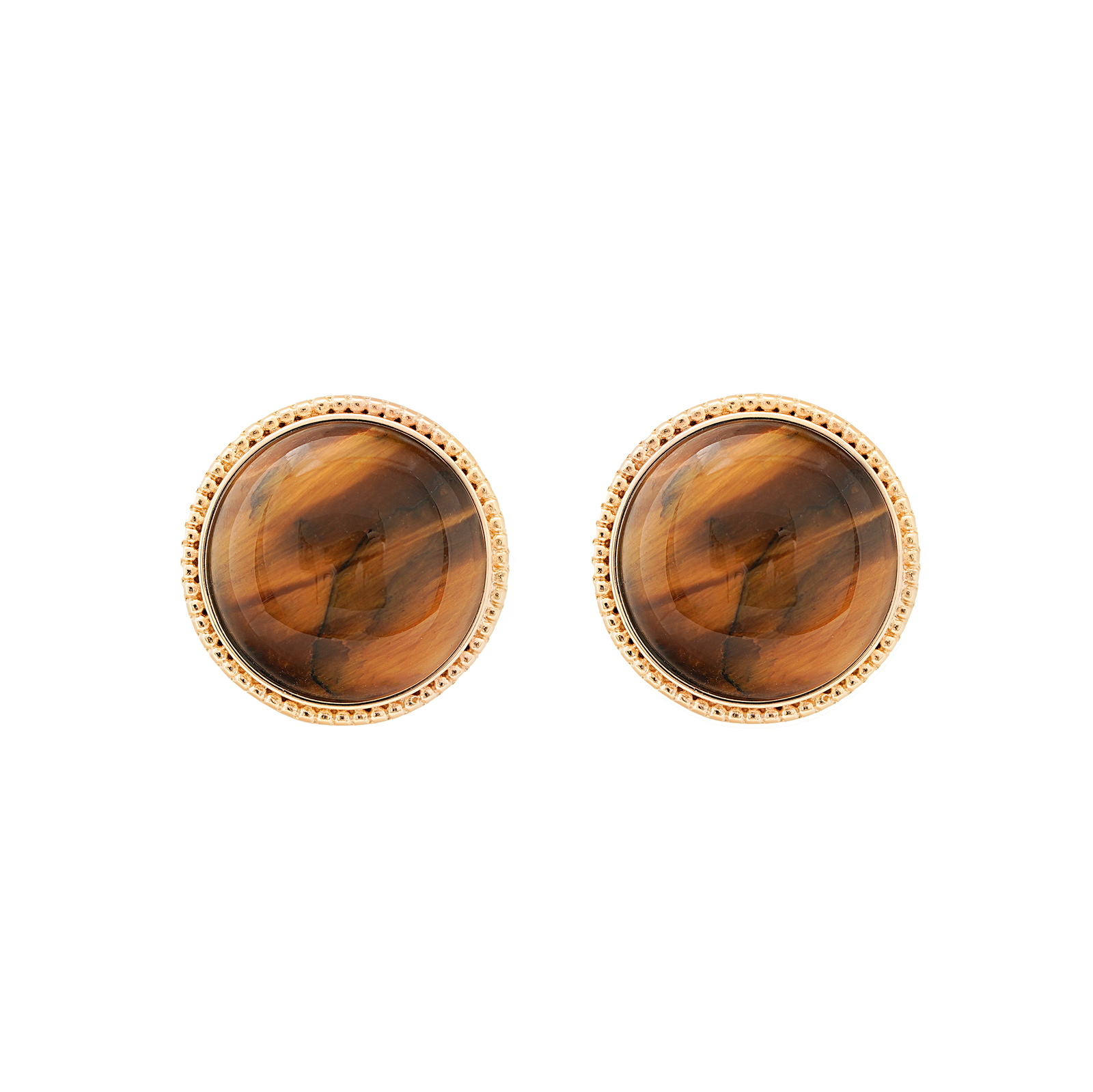 Burren jewellery 18k gold plated tigers eye earrings