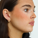Burren jewellery 18k gold plated two ridged hooped earrings