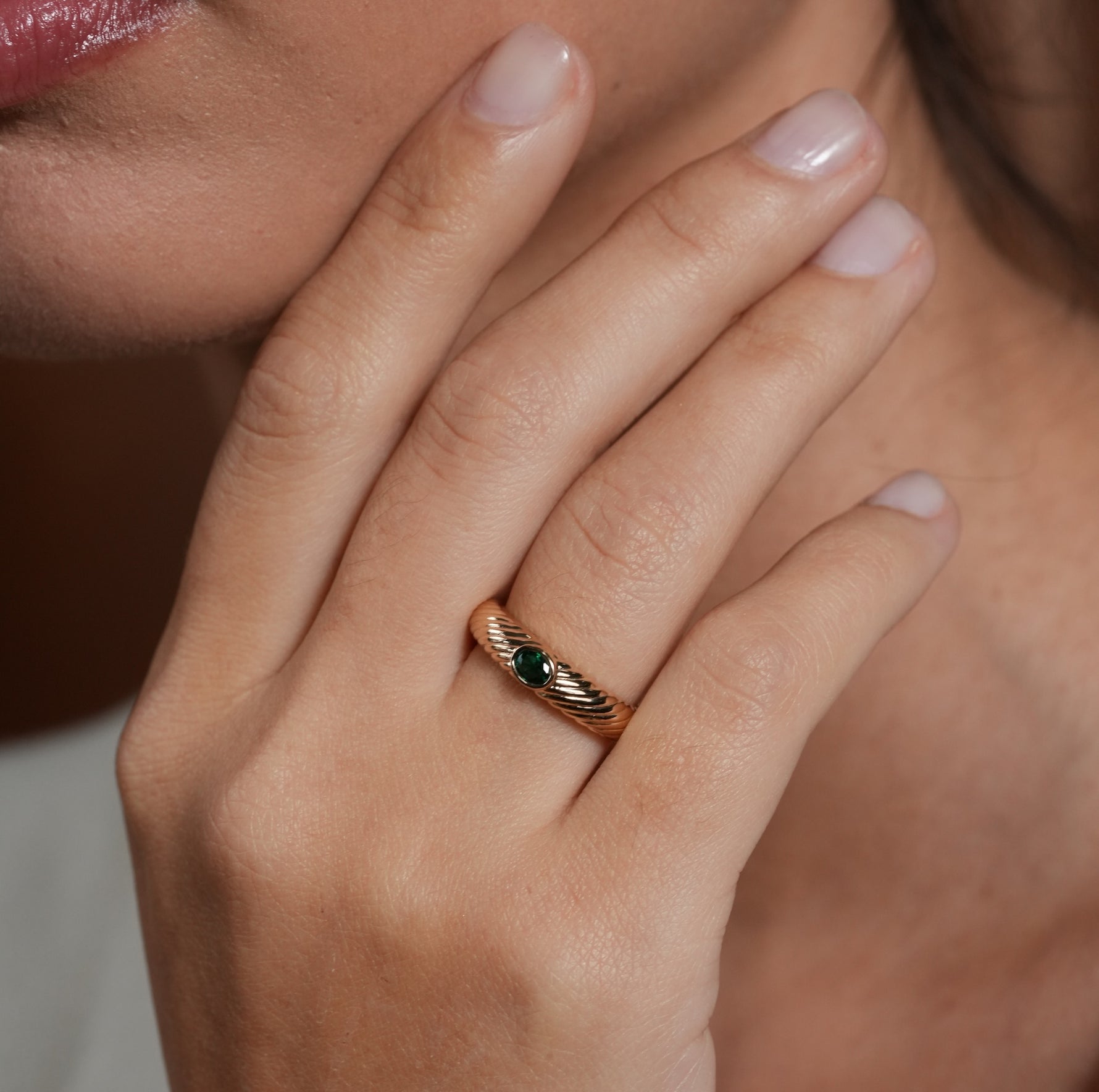 Burren jewellery gold stone stacking ring 