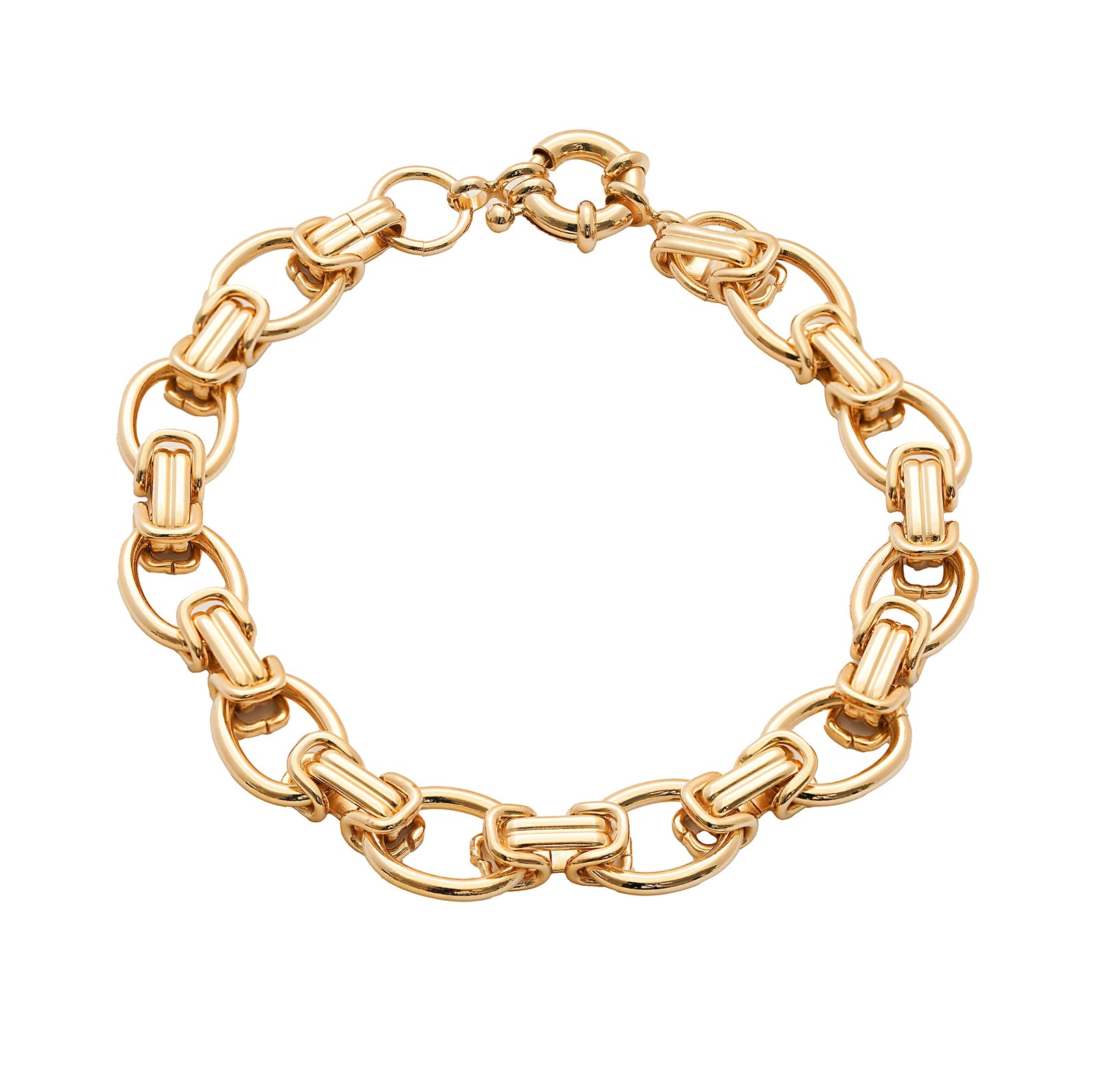 18k plated gold Burren jewellery Bracelet Interlocking