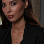 Burren jewellery drop gold sparkle necklace on model