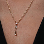 Burren jewellery drop gold sparkle necklace on model