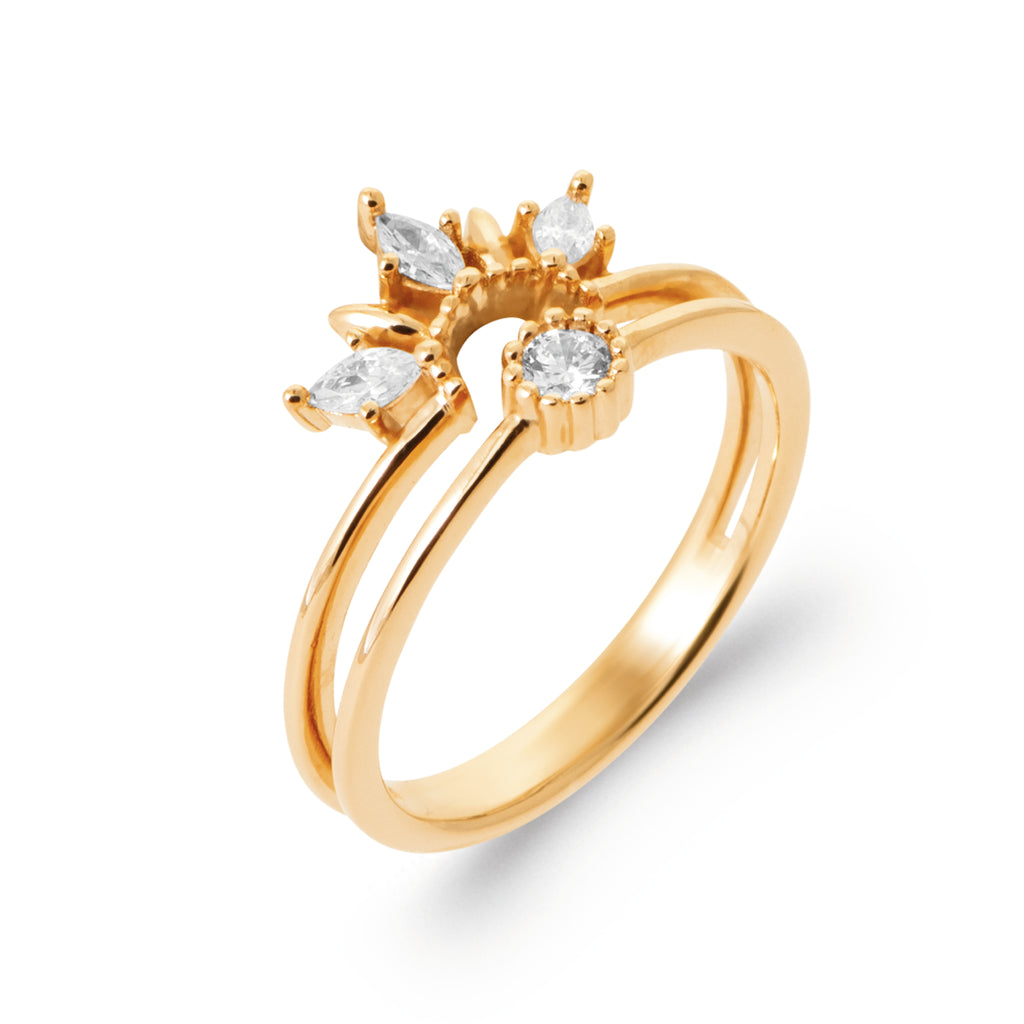 Burren jewellery genova classical princess flower ring