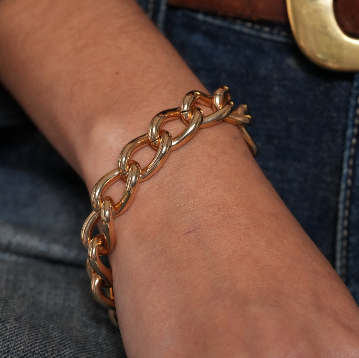 Burren jewellery gold chain larger loop chunky bracelet