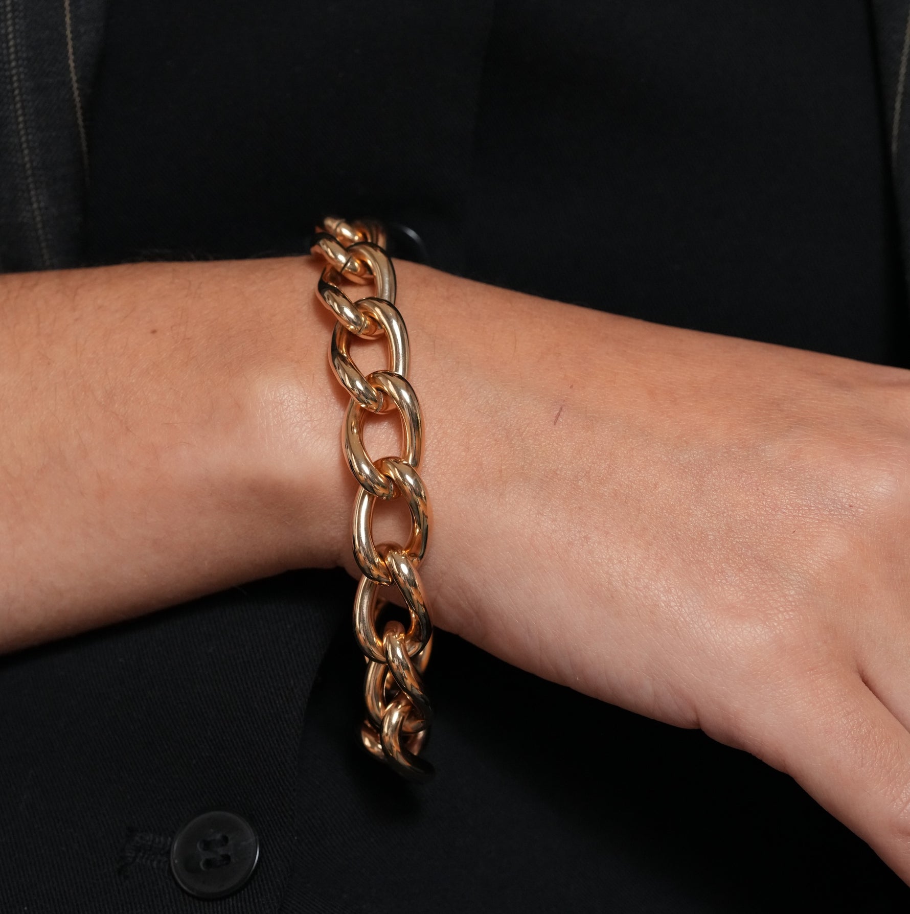 Burren jewellery gold chain larger loop chunky bracelet