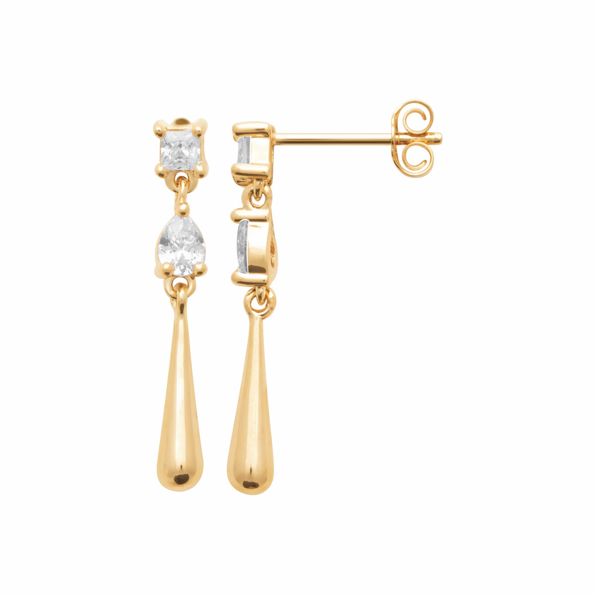 Burren jewellery gold drop earrings alt
