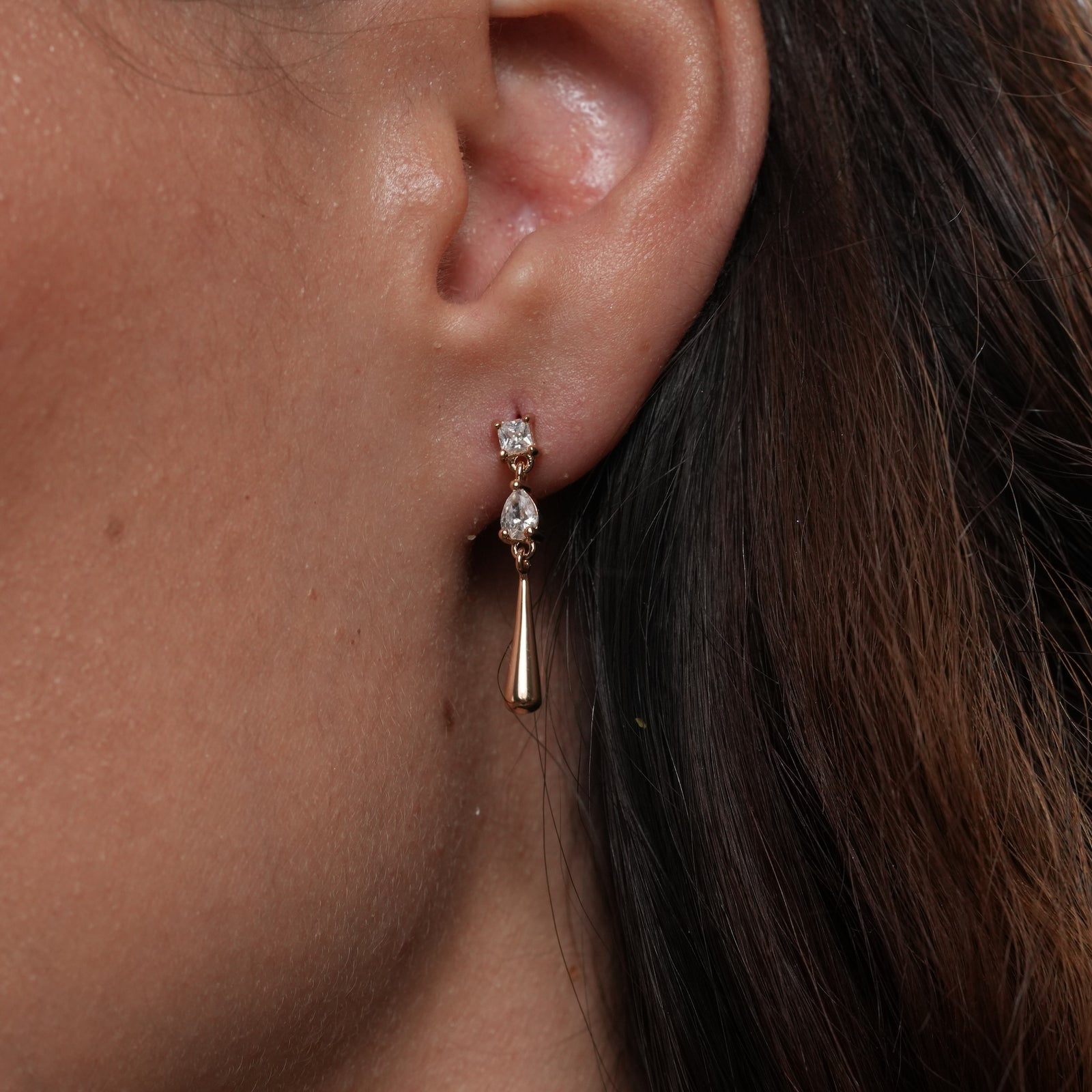 Burren jewellery gold drop earrings