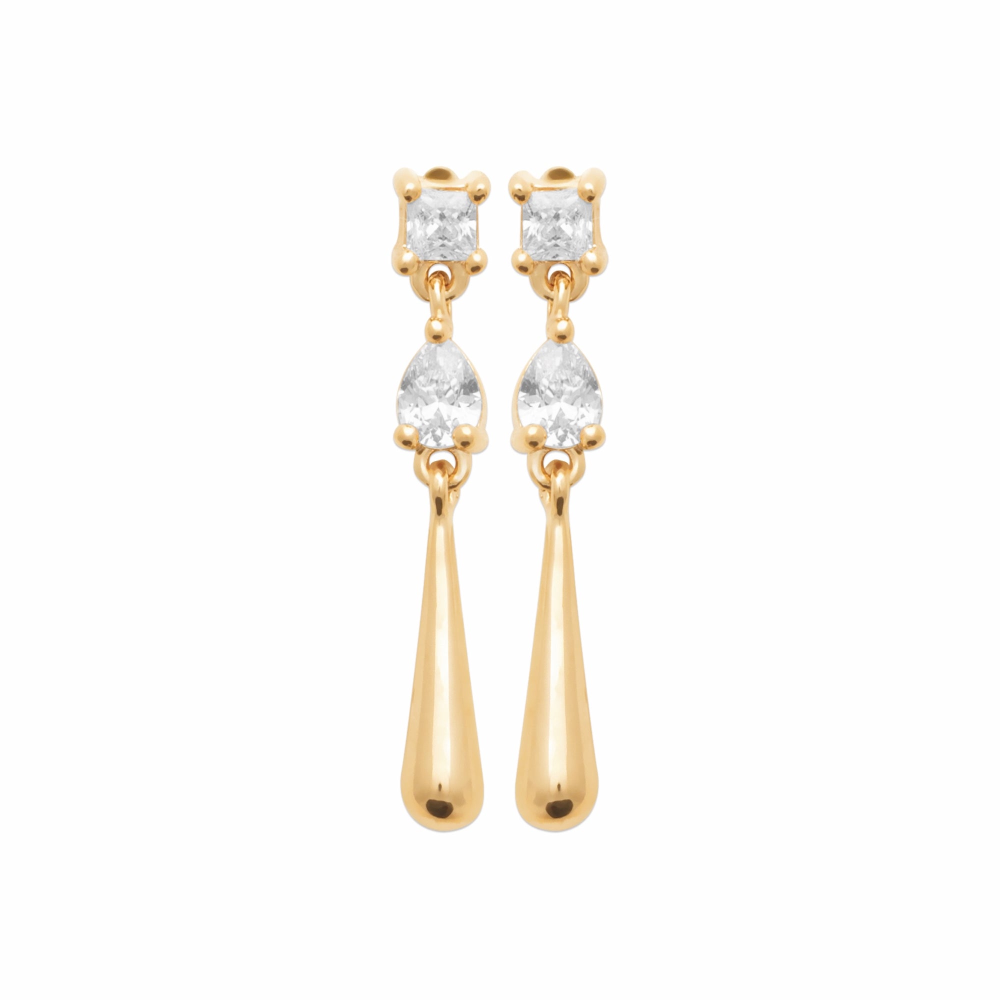 Burren jewellery gold drop earrings