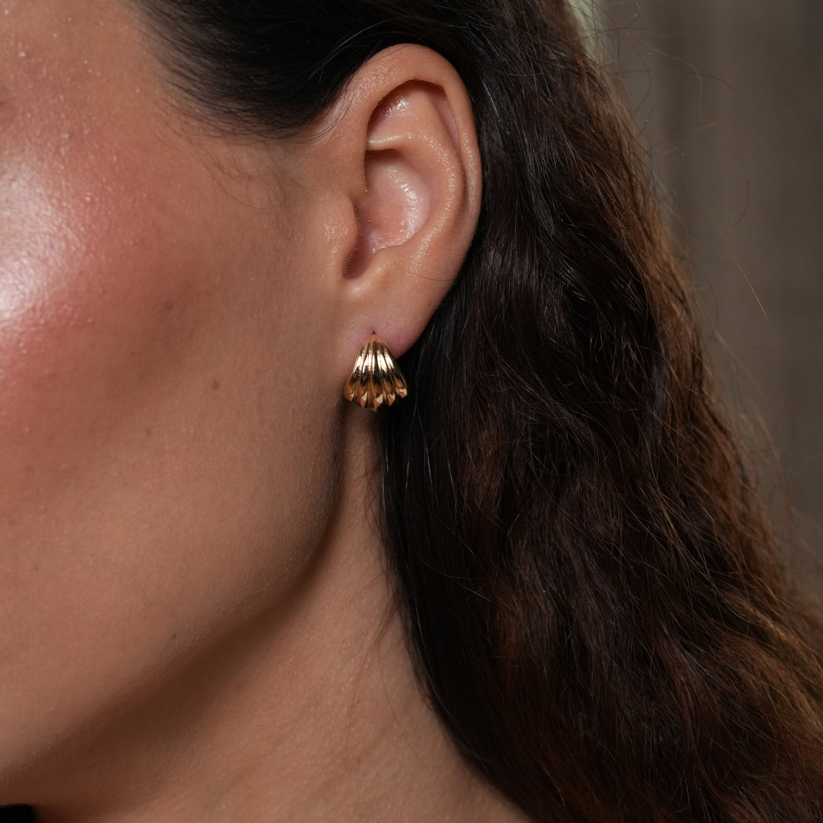 Burren jewellery gold dramatic everyday earrings