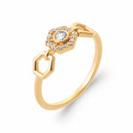 Burren jewellery gold fashion ring cubic zirconias