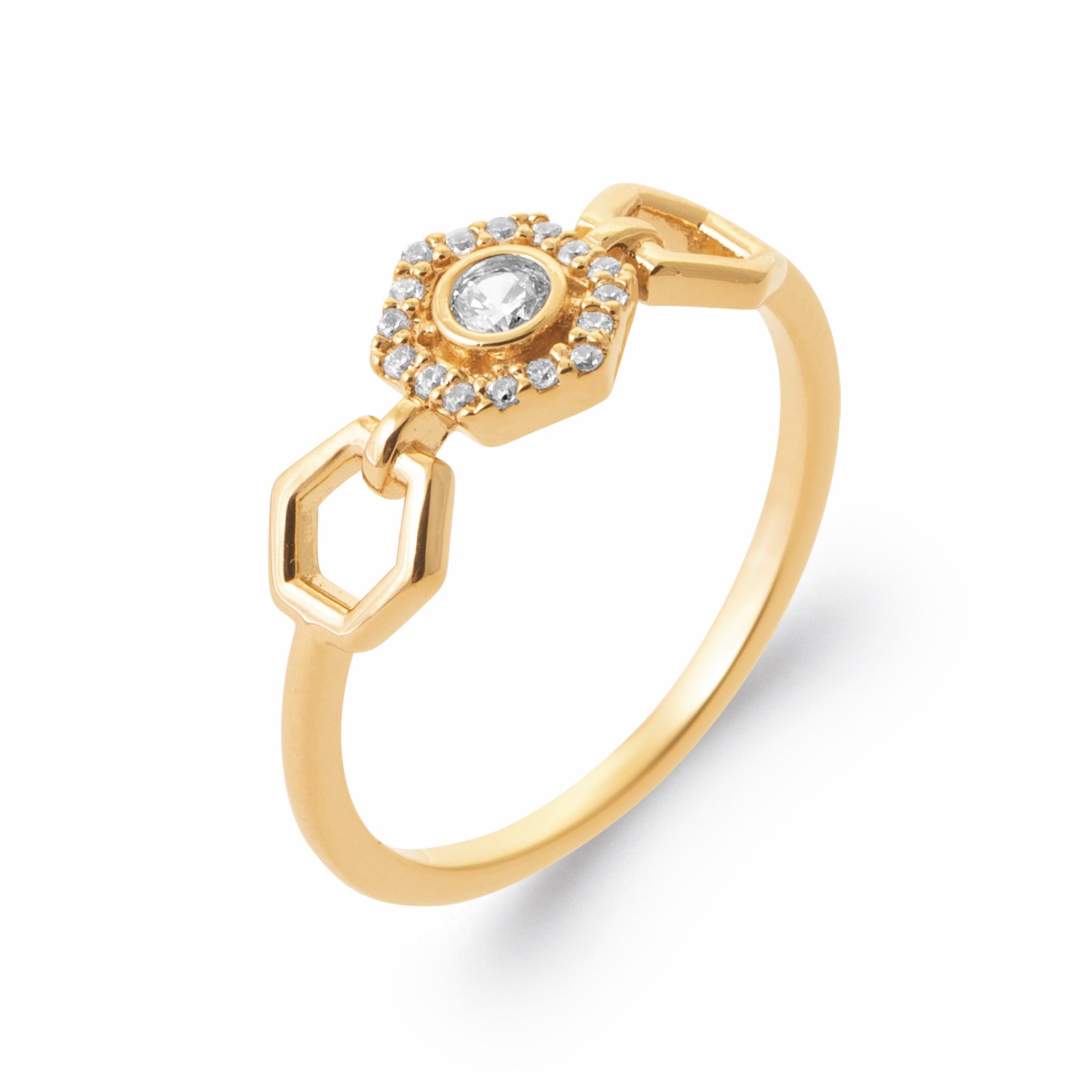 Burren jewellery gold fashion ring cubic zirconias