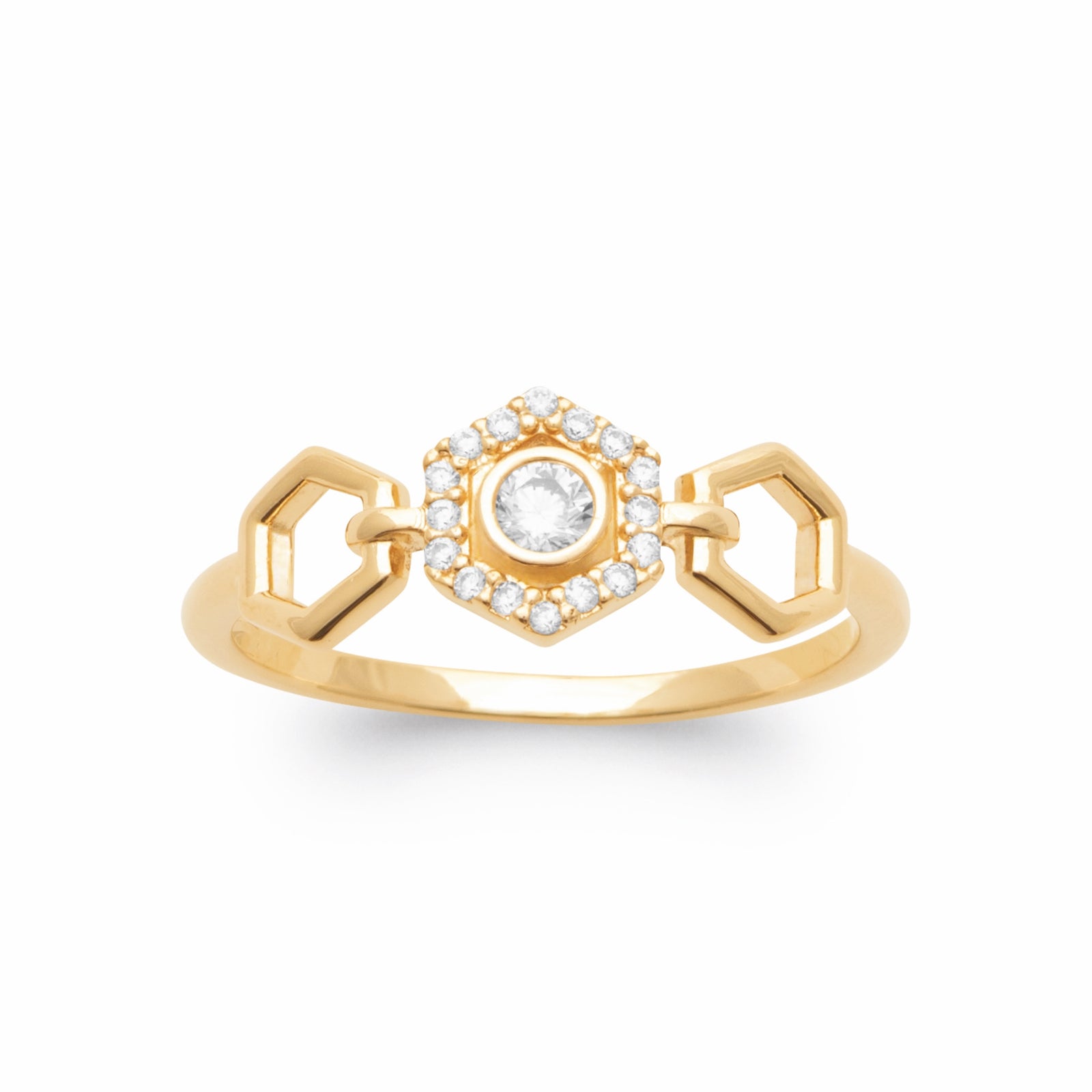 Burren jewellery gold fashion ring cubic zirconias