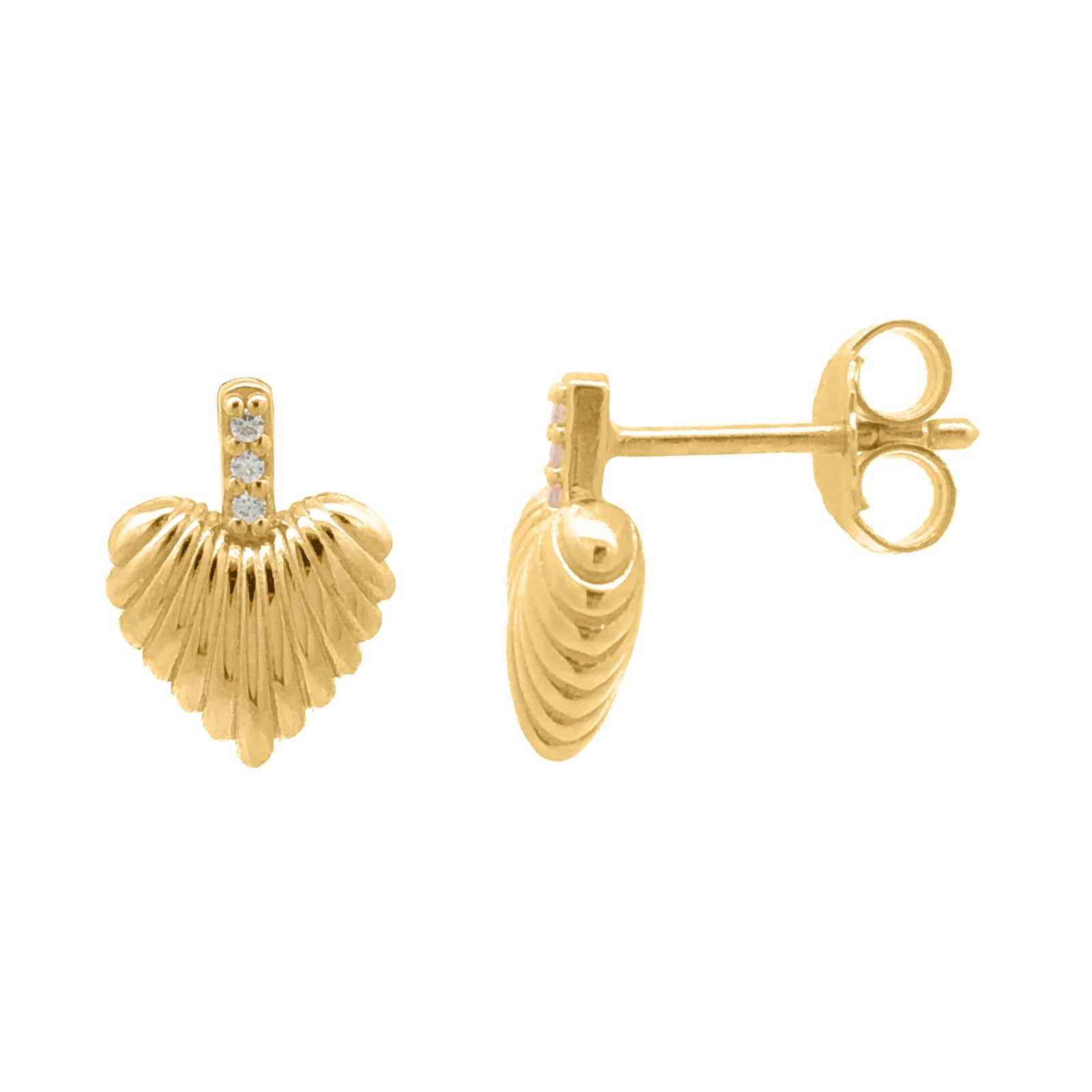 Burren jewellery gold heart earrings