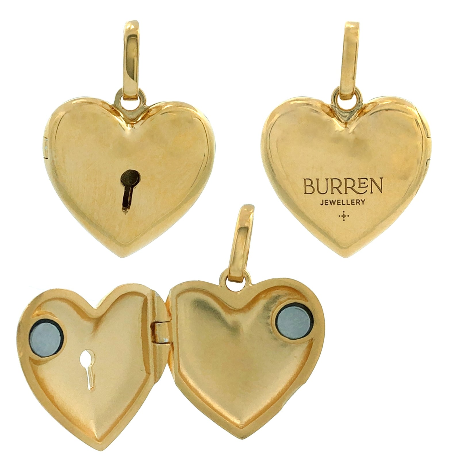 Burren jewellery gold heart necklace locket