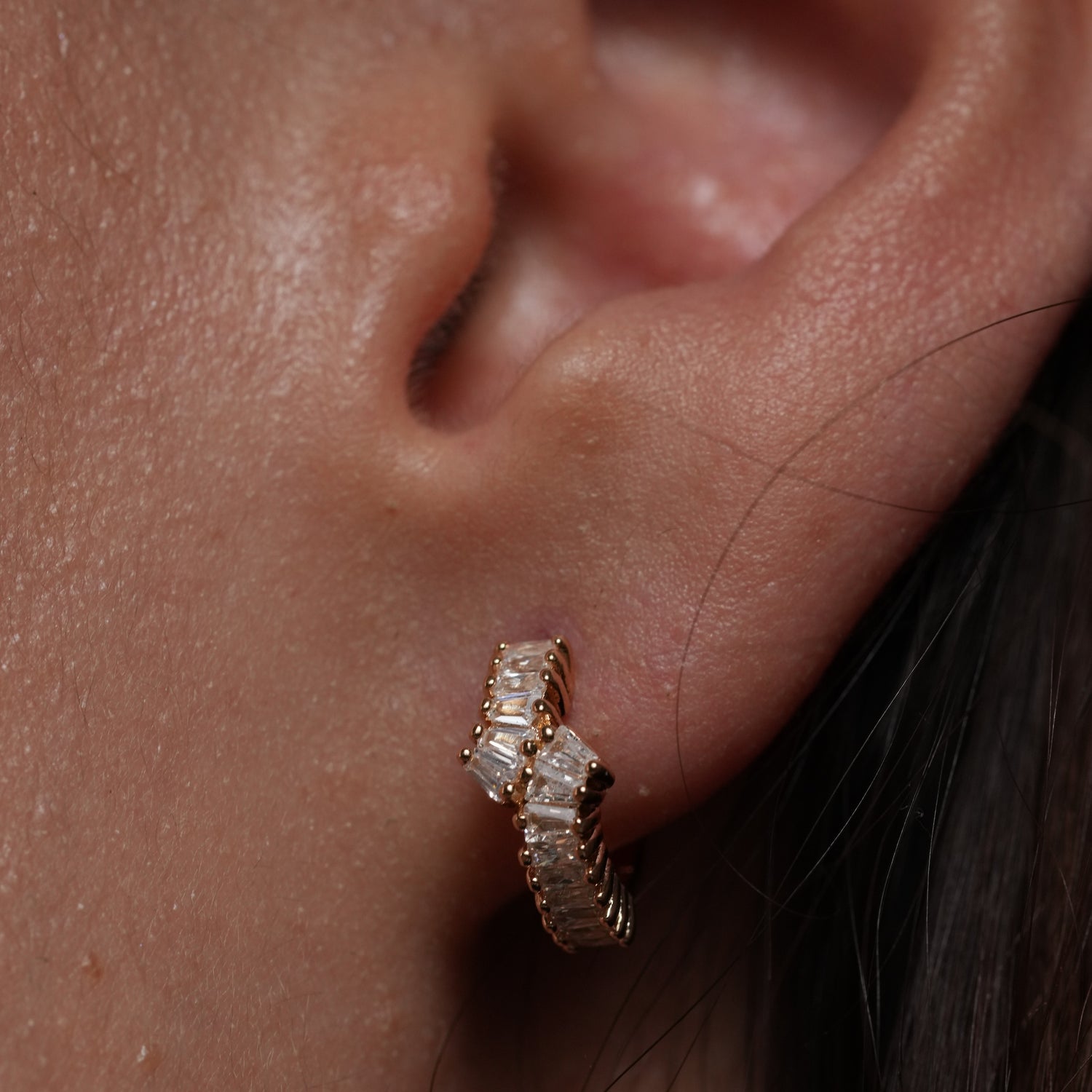 Burren jewellery gold huggie earrings 