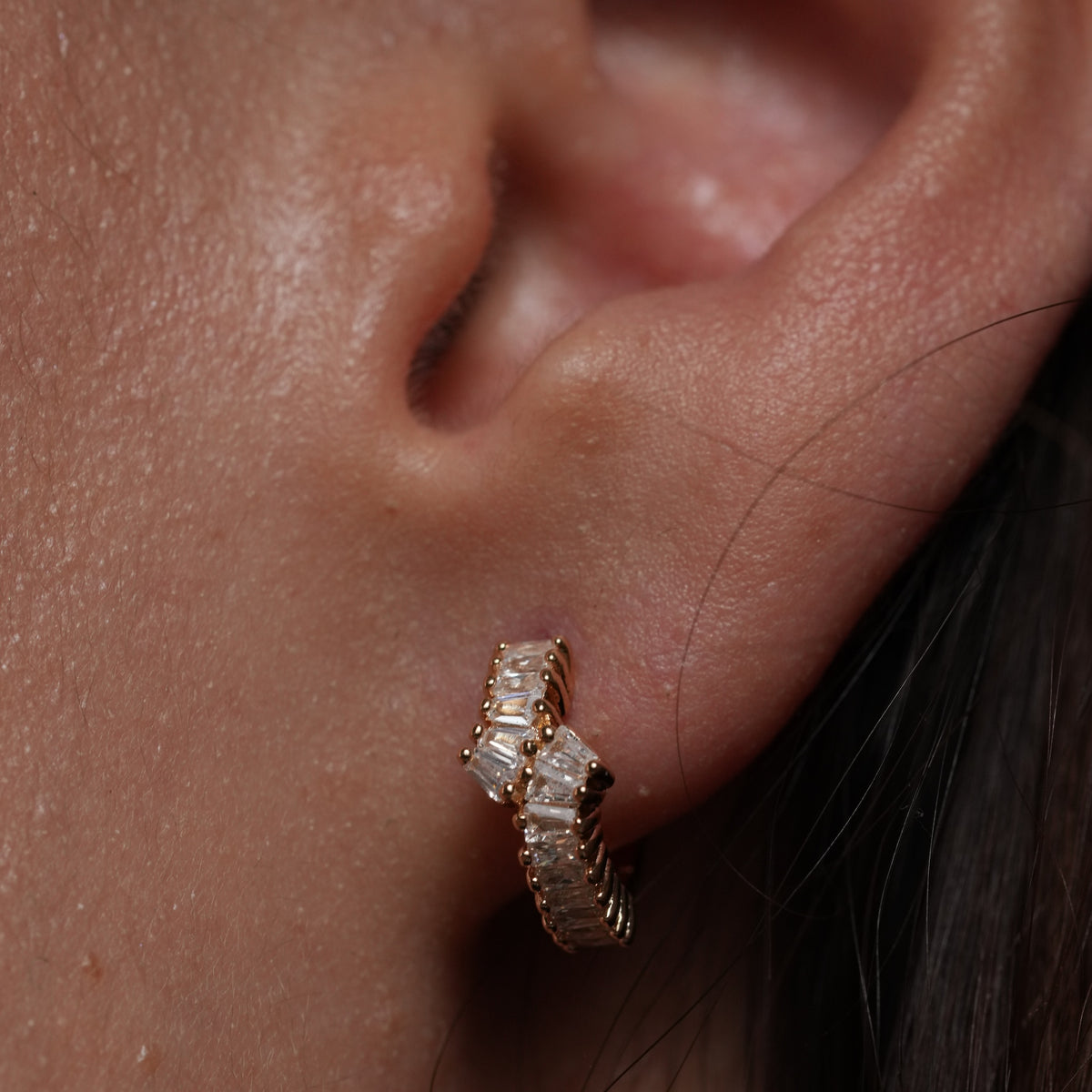 Burren jewellery gold huggie earrings 