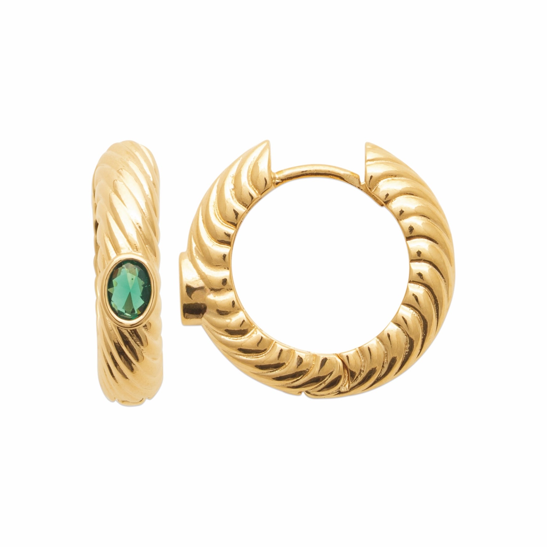 Burren jewellery gold huggie earrings