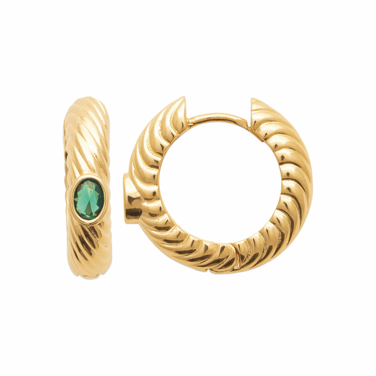 Burren jewellery gold huggie earrings